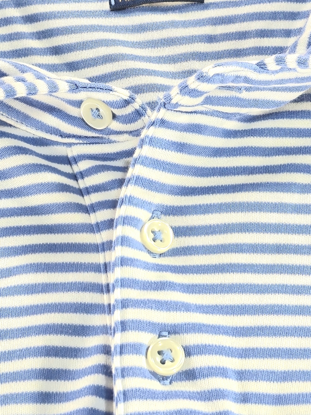 Polo Ralph Lauren Women's L Pima Soft Touch Striped Polo Shirt Blue White Pink - Picture 8 of 9